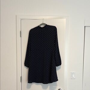 Elegant Blue Polka Dot Dress